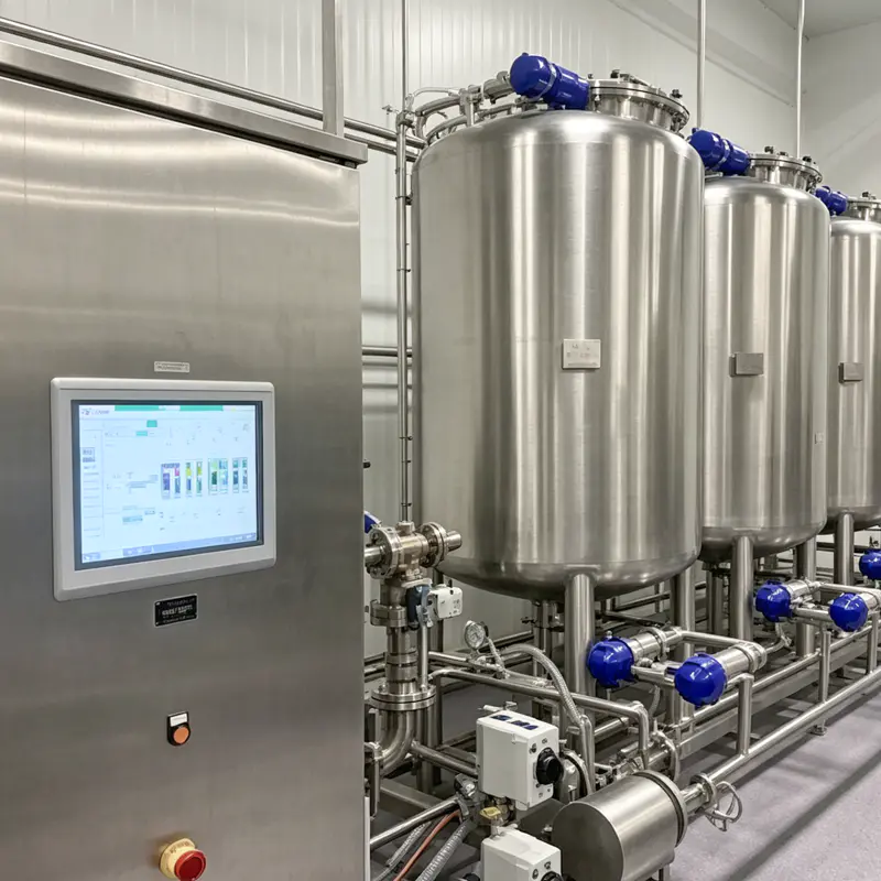 Sistema CIP (limpieza in situ) de calidad alimentaria